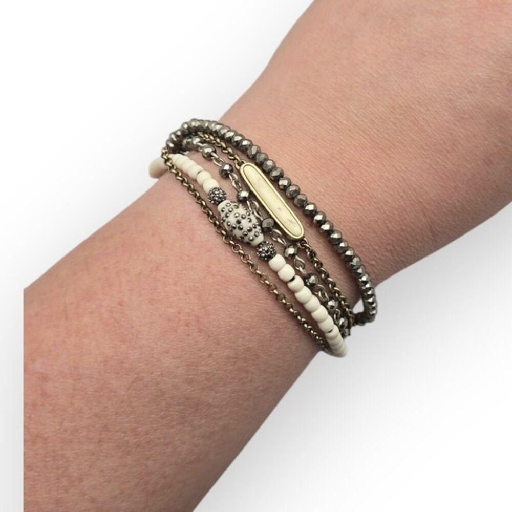 Lucky Brand Multi-Strand Beaded Charm Bracelet – Boho Chic